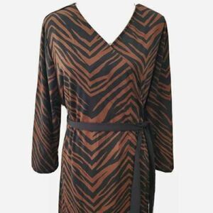 LuLaRoe LLR Wrap Dress Michelle Animal Print Zebra Stripe Tiger Stripe Small New